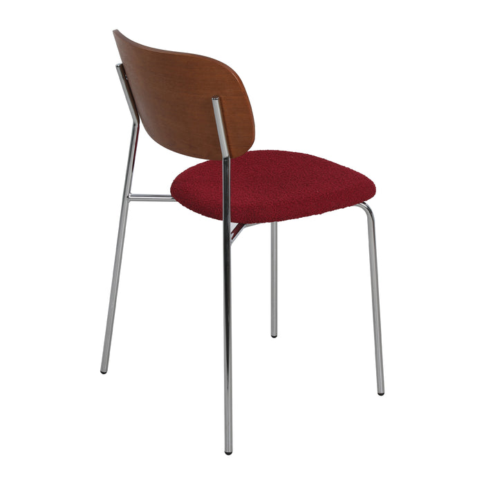 by fonQ Isel Eetkamerstoel - Rood / Chroom