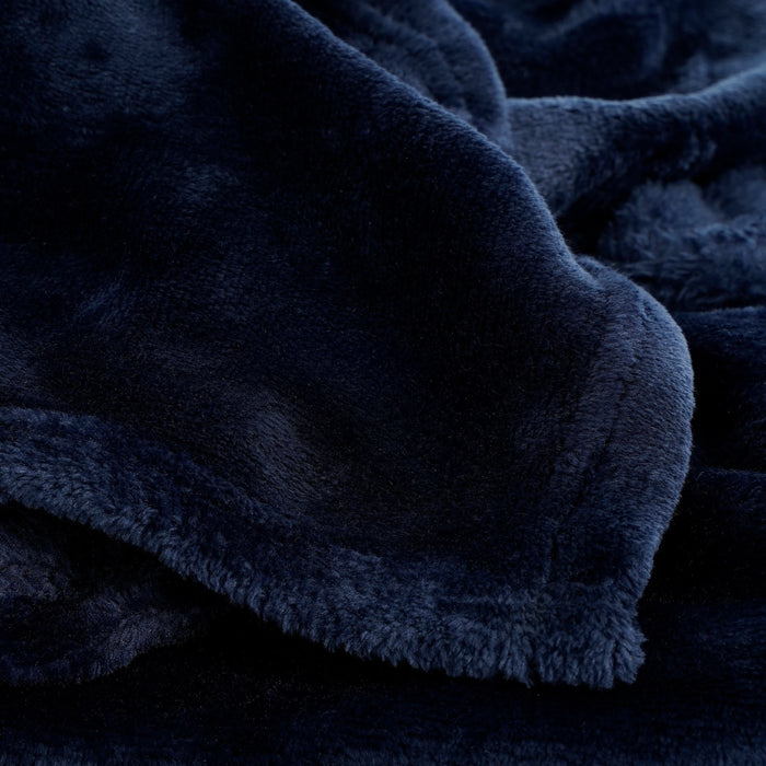 Mica Decorations Famke Fleece Plaid - 180 x 130 cm - Donkerblauw
