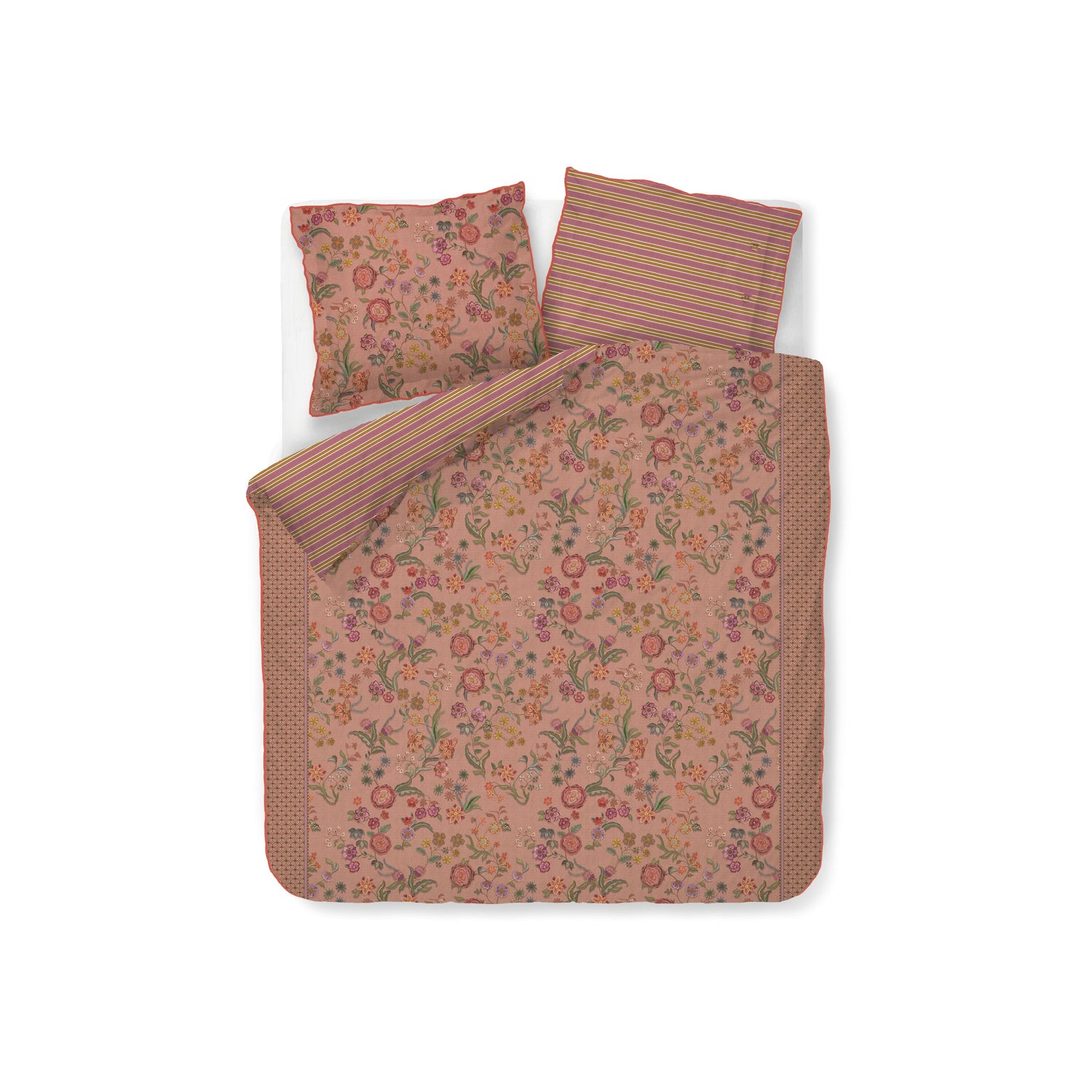 Pip Studio Coco Flower  Dekbedovertrek 200 x  200/220 cm - Koraal