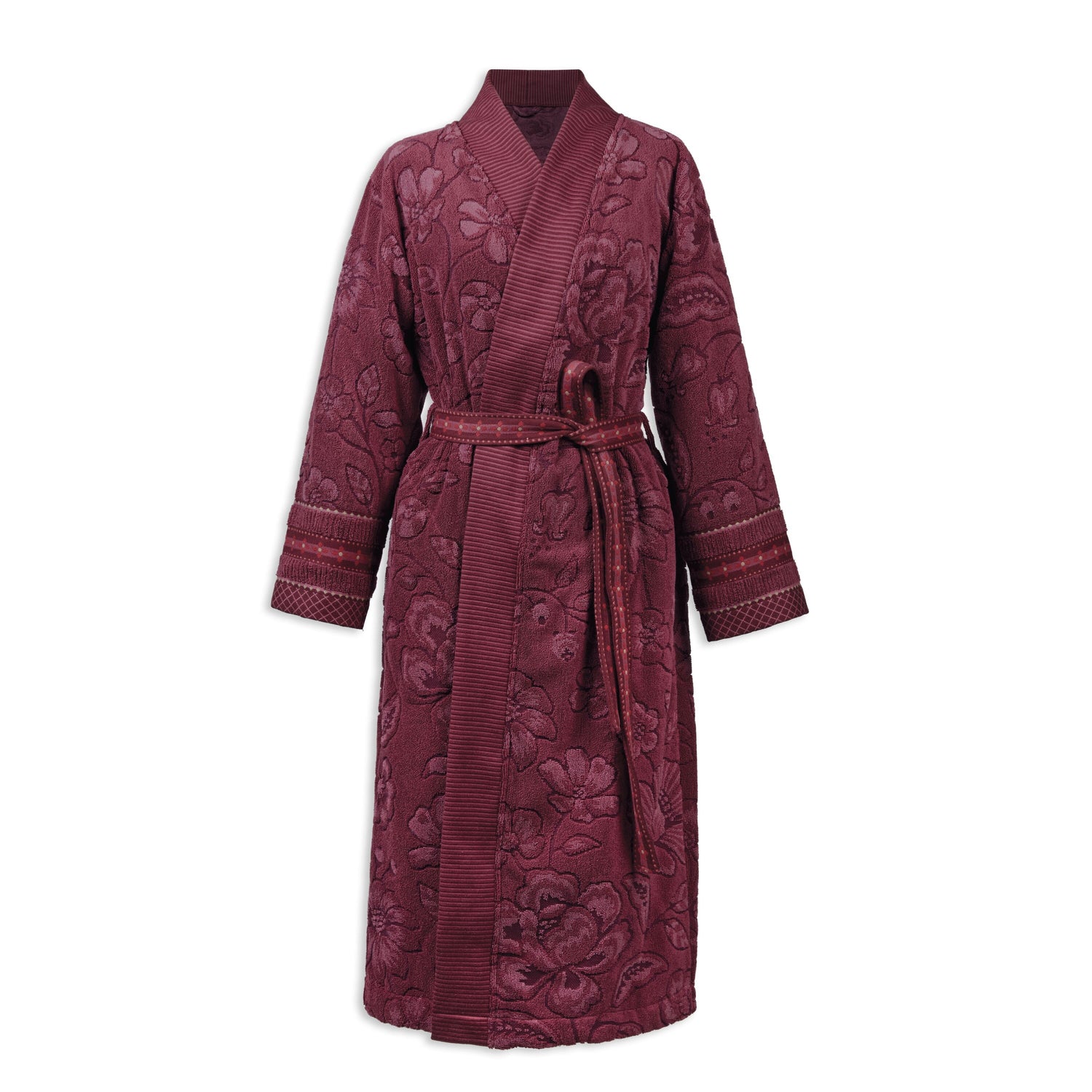 Pip Studio Jasmin Jacquard Badjas - Donker Roze - XL