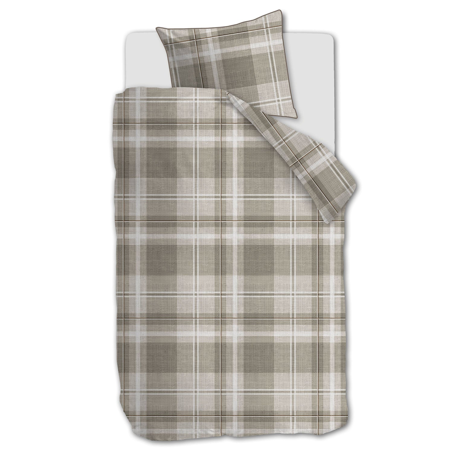 Rivièra Maison Tartan Check Dekbedovertrek 140 x 200/220 cm - Zand