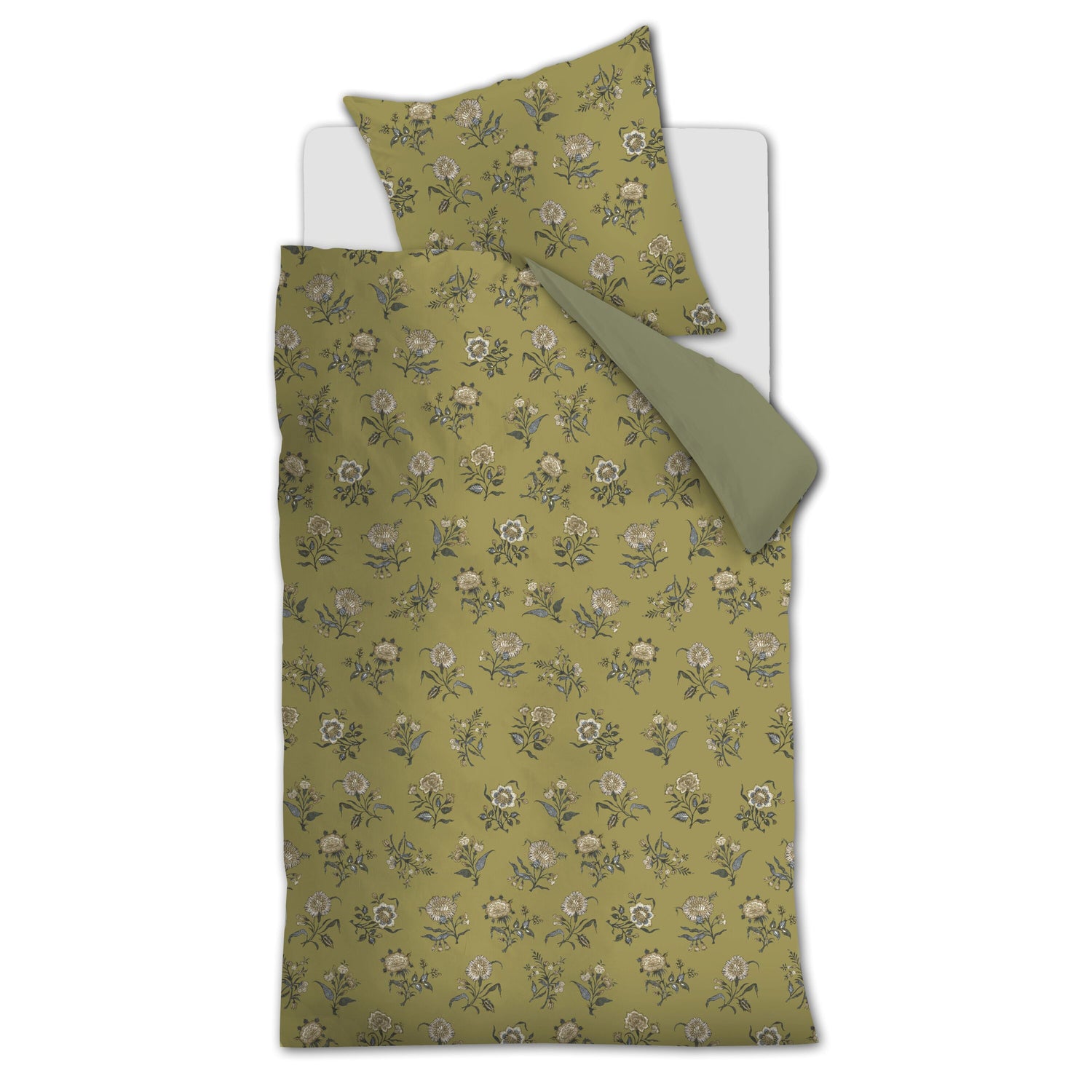 At Home by BeddingHouse Bygone Dekbedovertrek 140 x 200/220 cm - Olive Green