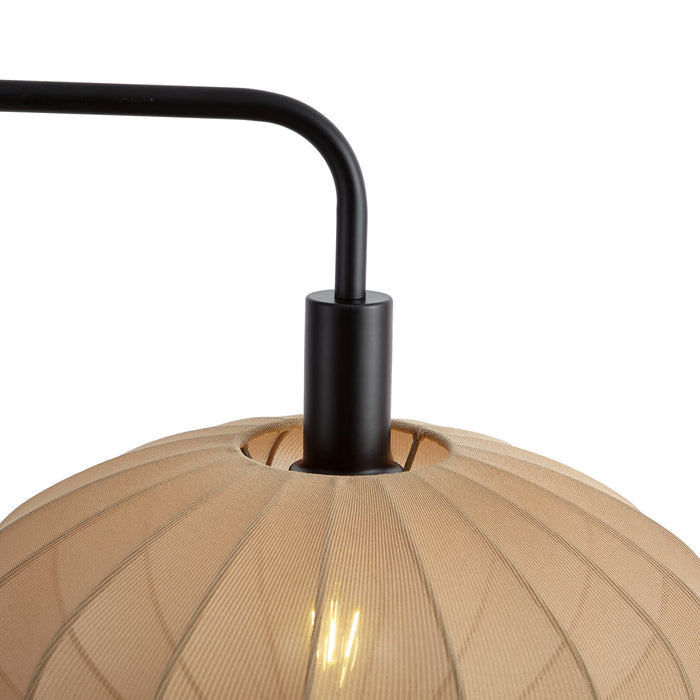 QAZQA Japandi vloerlamp zwart met stoffen bruine kap - Bida