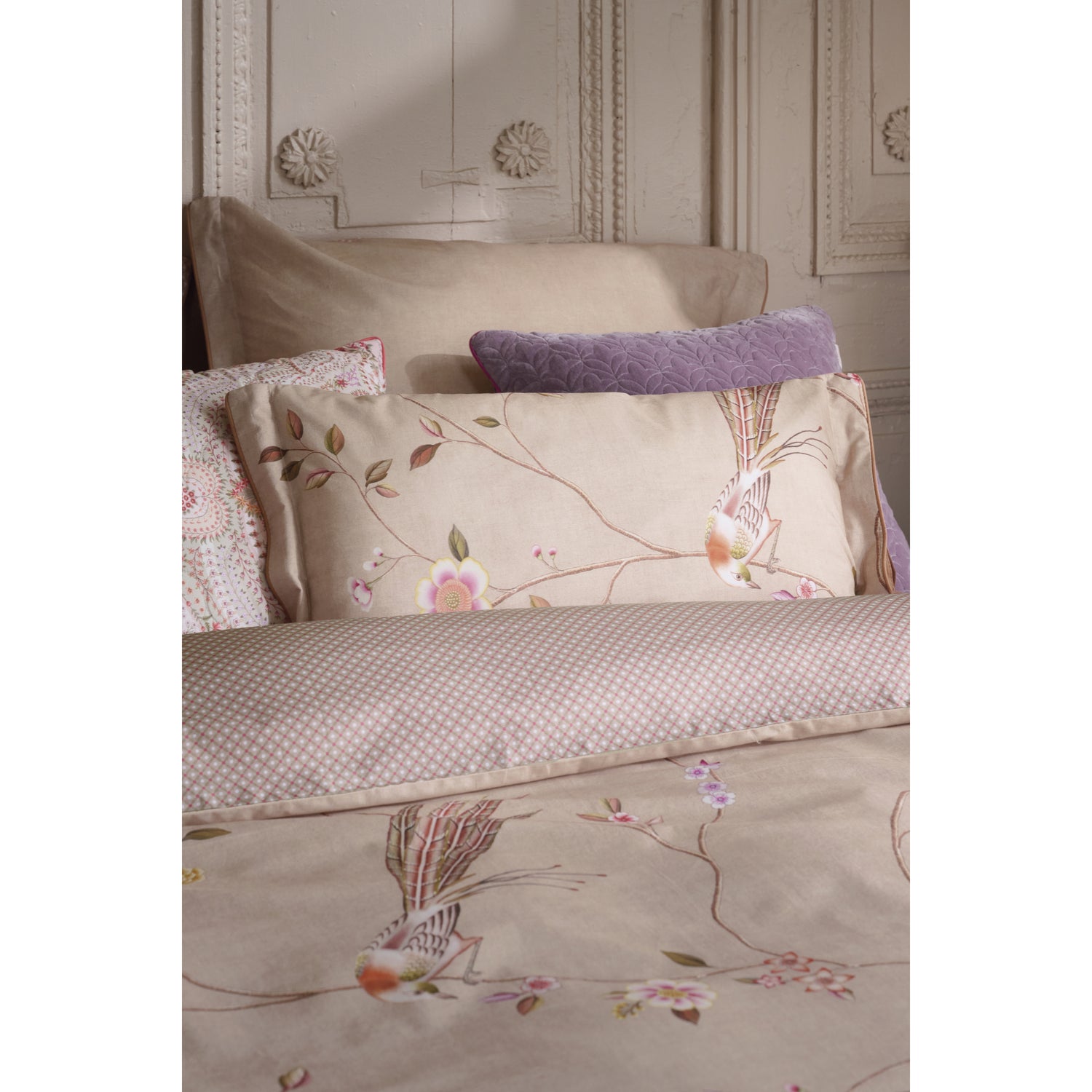 Pip Studio Bamboo Blossom Sierkussen 35 x 60 cm - Khaki