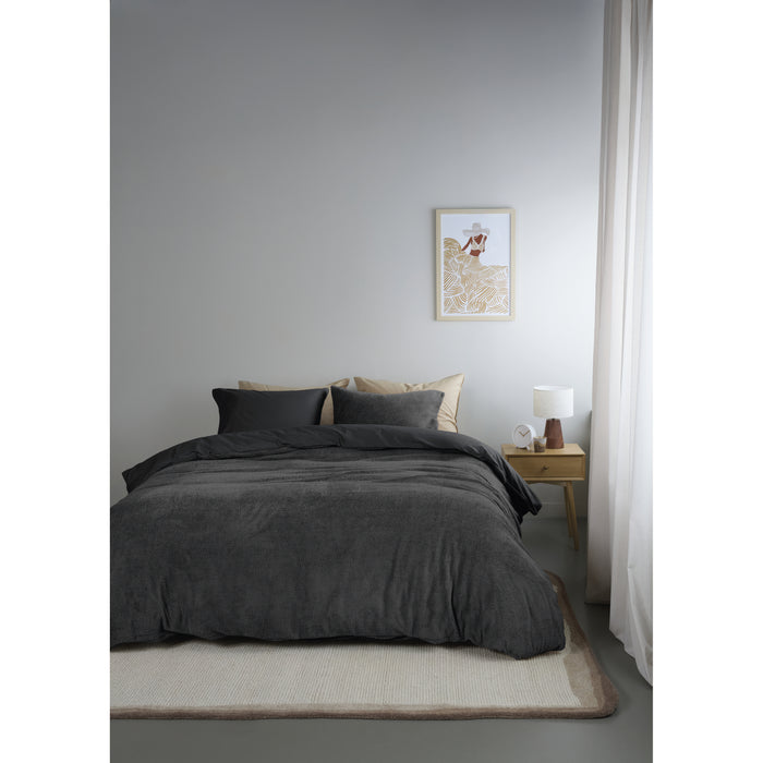 Ambiante Plush Dekbedovertrek 240 x 200/220 cm - Antraciet
