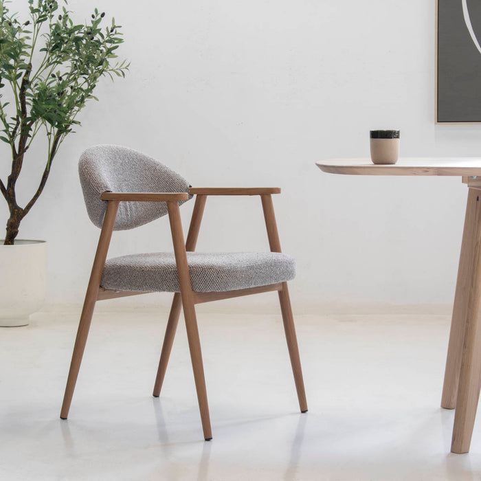 DÉJA Living - Eetkamerstoel Taupe|Naturel - Karup - Set van 2