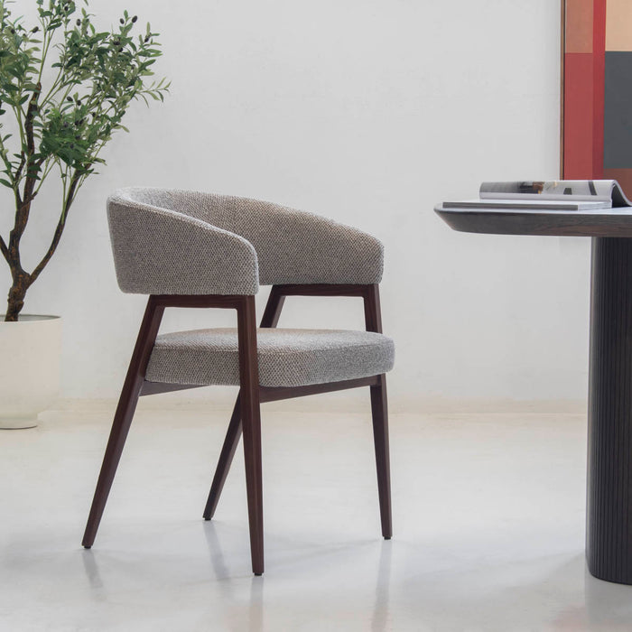 DÉJA Living - Eetkamerstoel Taupe|Walnoot - Fureso - Set van 2