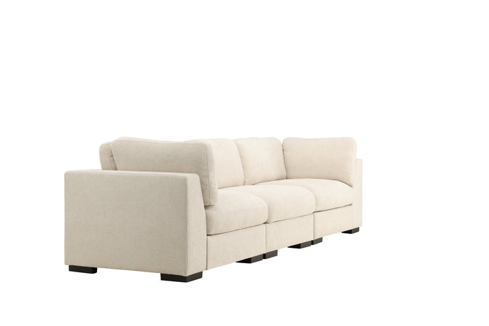 Fjôrd - 3-Zitsbank Beige Stof - 311x102x86cm - Salerno