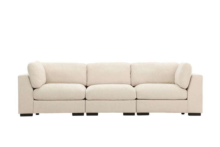 Fjôrd - 3-Zitsbank Beige Stof - 311x102x86cm - Salerno