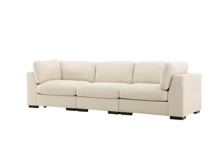 Fjôrd - 3-Zitsbank Beige Stof - 311x102x86cm - Salerno