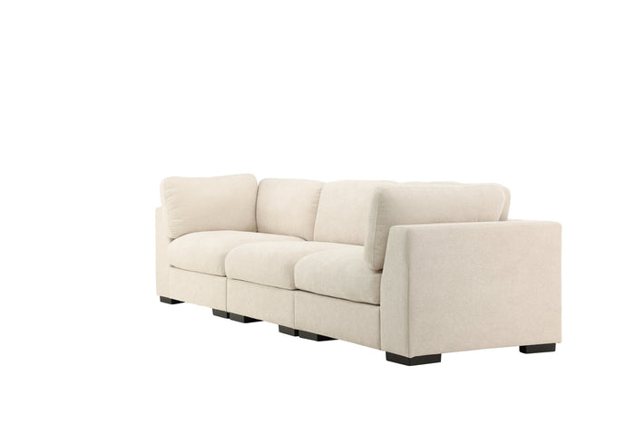 Fjôrd - 3-Zitsbank Beige Stof - 311x102x86cm - Salerno