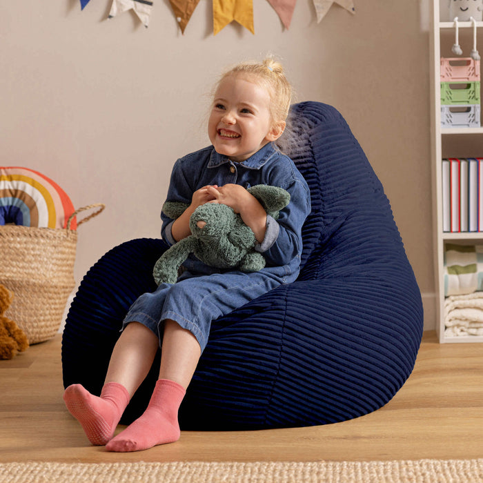 icon Dalton Kinderzitzak - Ribfluweel - Marineblauw