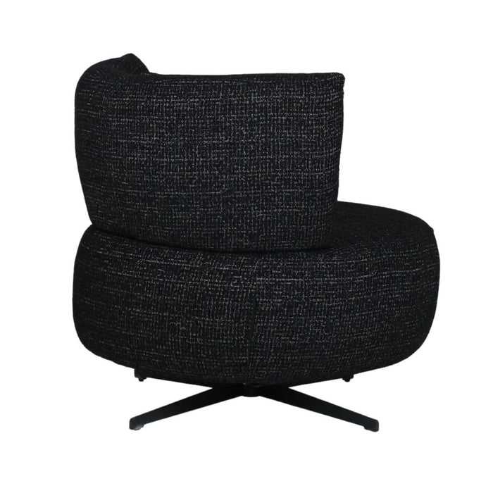 Bronx71 Fauteuil Fallon draaibaar gemêleerde stof zwart