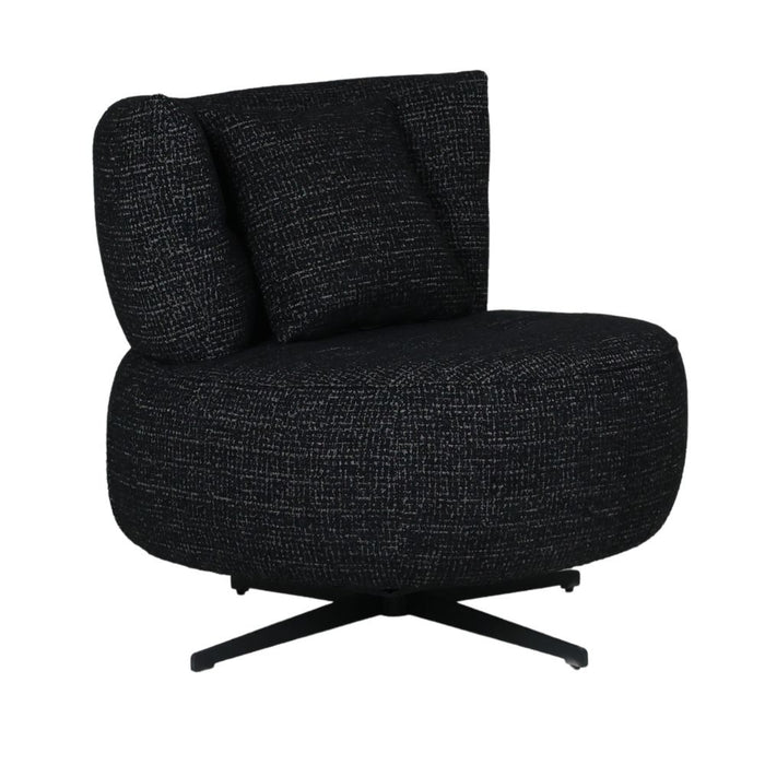 Bronx71 Fauteuil Fallon draaibaar gemêleerde stof zwart