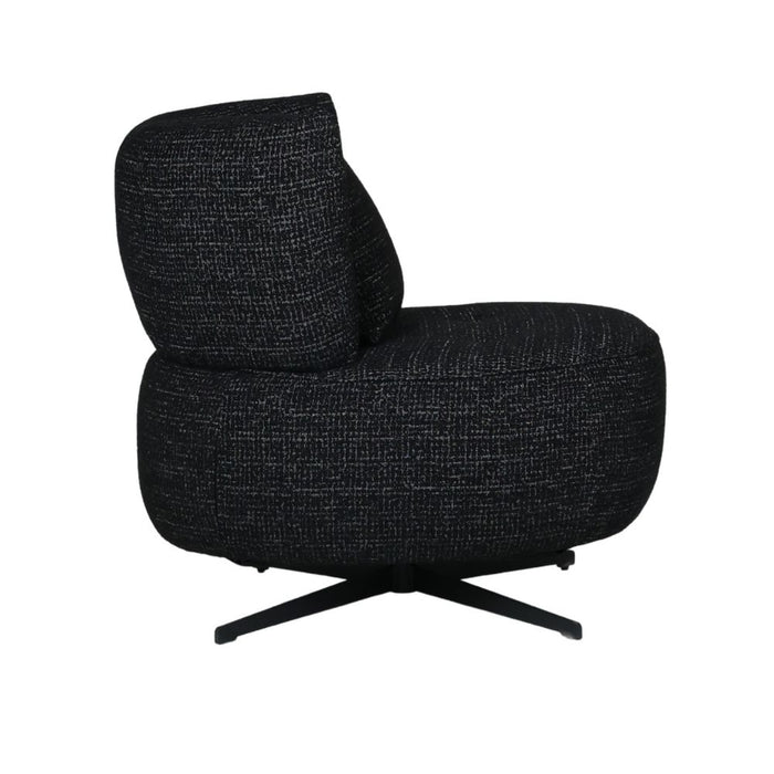 Bronx71 Fauteuil Fallon draaibaar gemêleerde stof zwart
