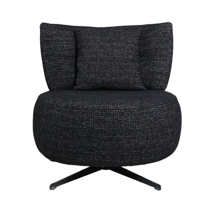 Bronx71 Fauteuil Fallon draaibaar gemêleerde stof zwart