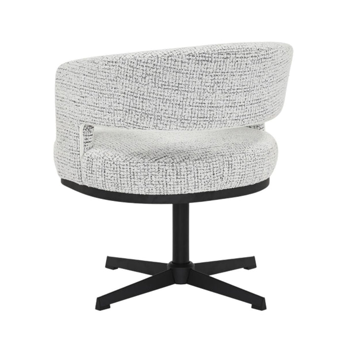 Bronx71 Draaifauteuil Gino gemêleerde stof off white|zwart