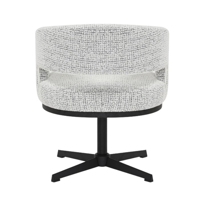 Bronx71 Draaifauteuil Gino gemêleerde stof off white|zwart