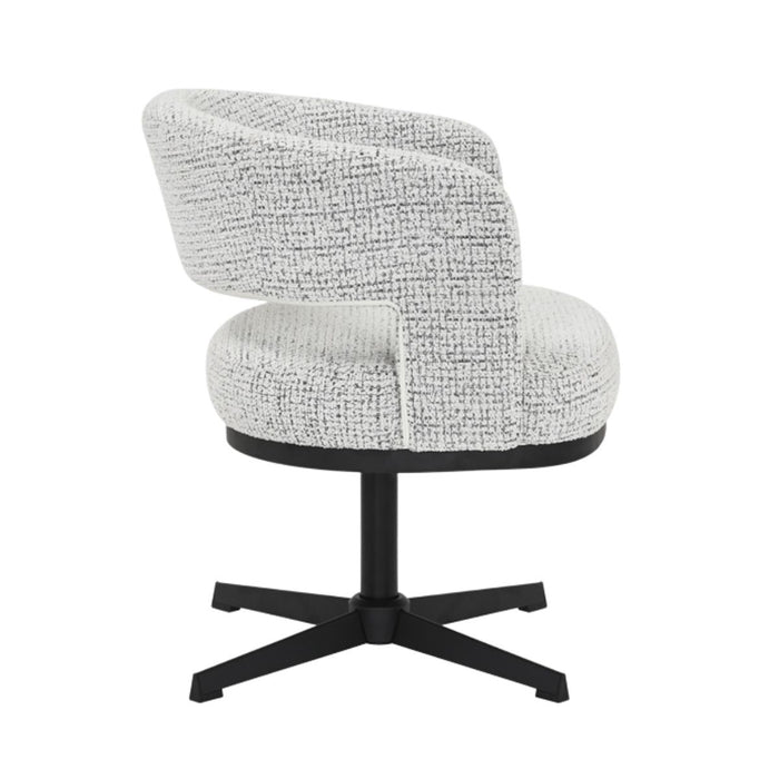 Bronx71 Draaifauteuil Gino gemêleerde stof off white|zwart