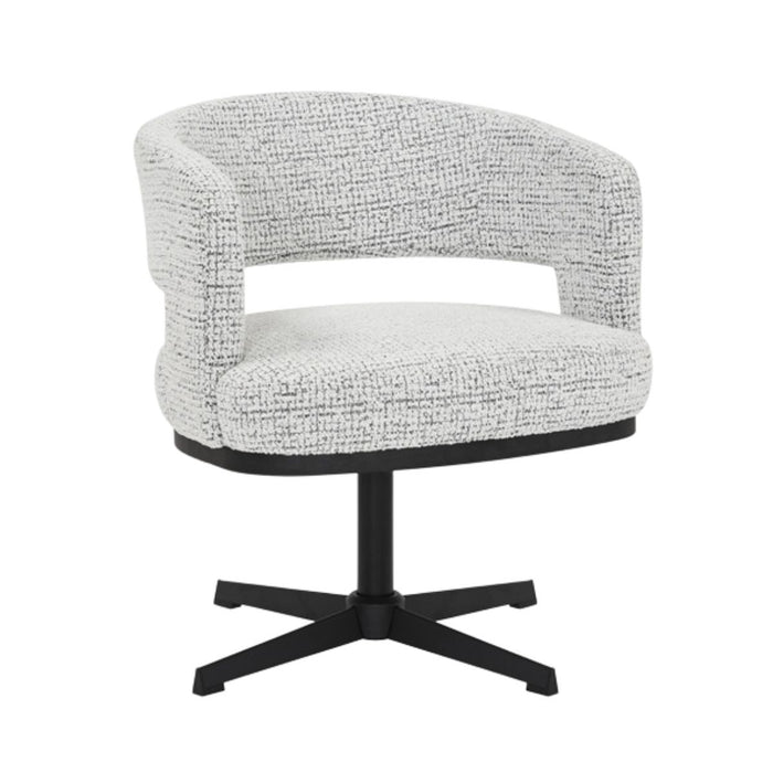 Bronx71 Draaifauteuil Gino gemêleerde stof off white|zwart