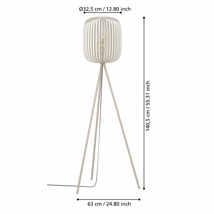 EGLO Romazzina Vloerlamp - E27 - 140,5 cm - Zandkleur