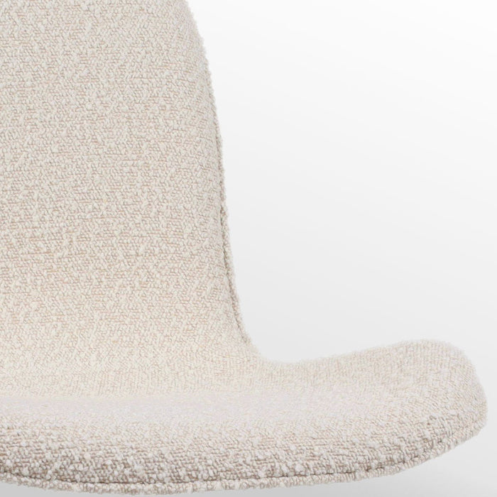 Nolon Nola-Fé Eetkamerstoel Bouclé Beige - Draaibaar Zwart Onderstel