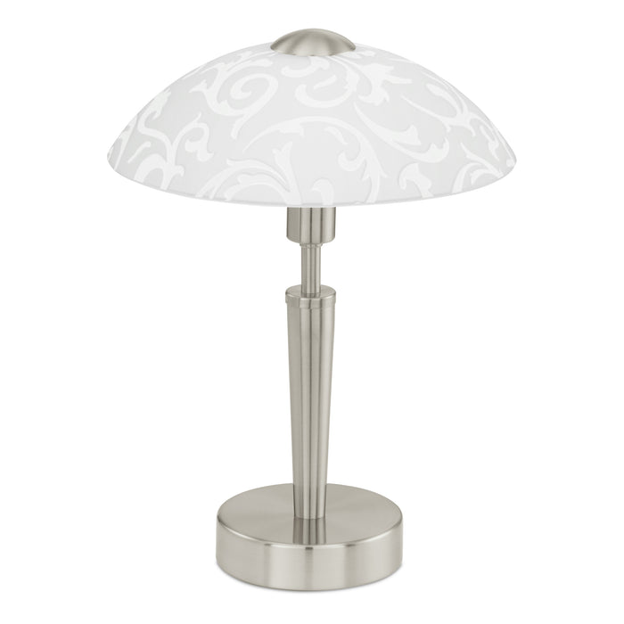 EGLO Solo - Tafellamp - 1 Lichts - Ø26,5cm - Nikkel-Mat - Wit