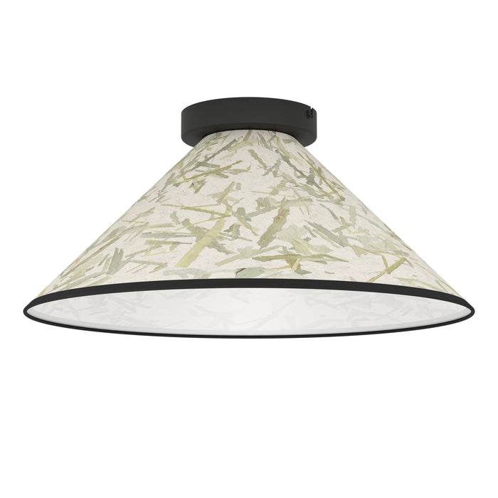 EGLO Oxpark Plafondlamp - E27 - Ø 42 cm - Zwart|Wit|Groen - Bamboe