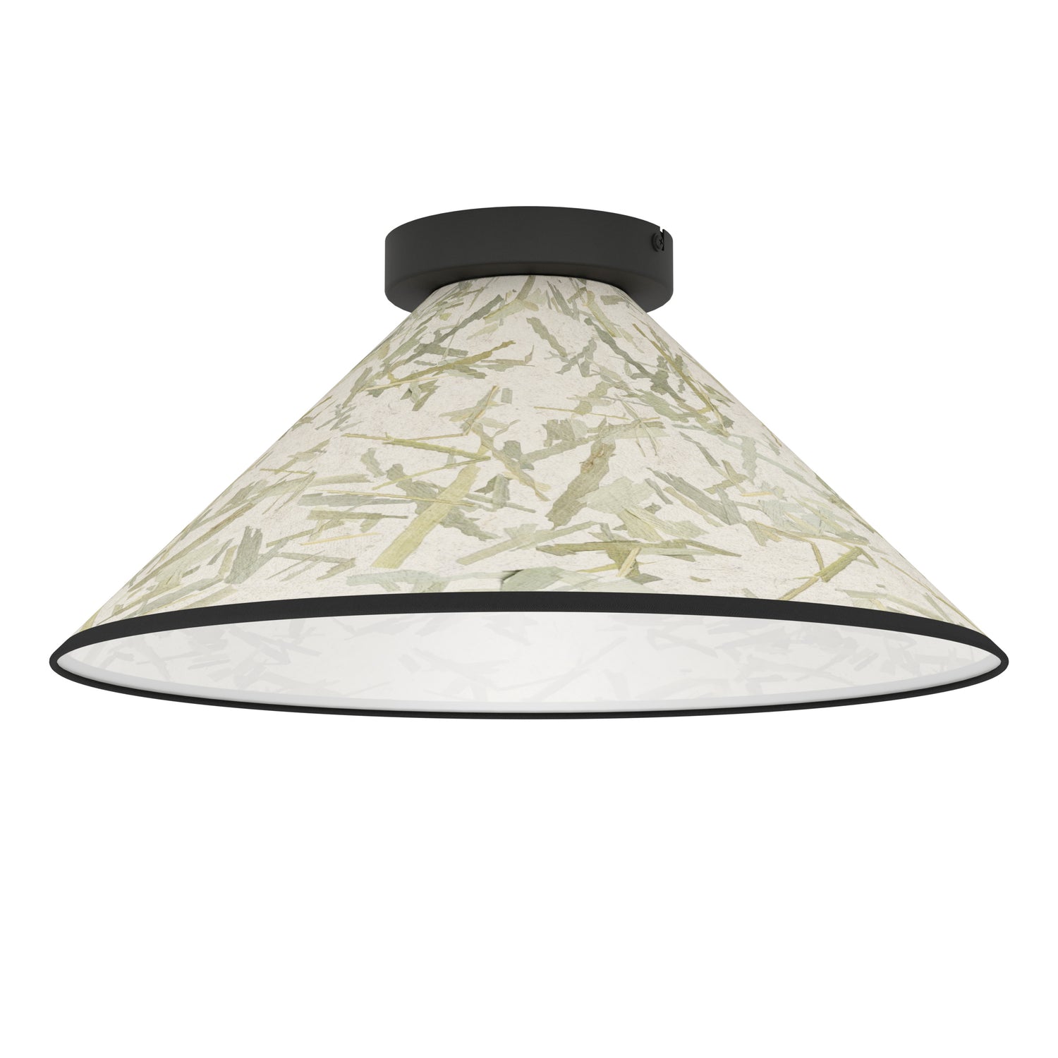 EGLO Oxpark Plafondlamp - E27 - Ø 42 cm - Zwart|Wit|Groen - Bamboe