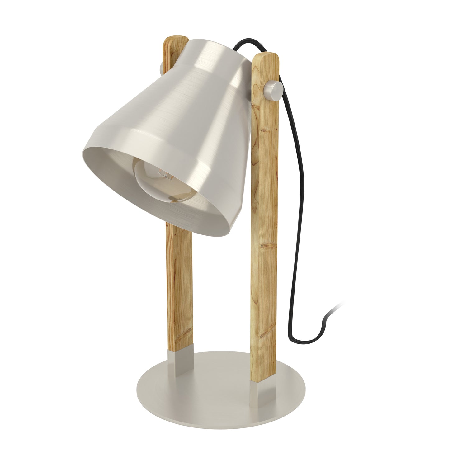 EGLO Cawton Tafellamp - E27 - 38 cm - Grijs|Bruin - Hout