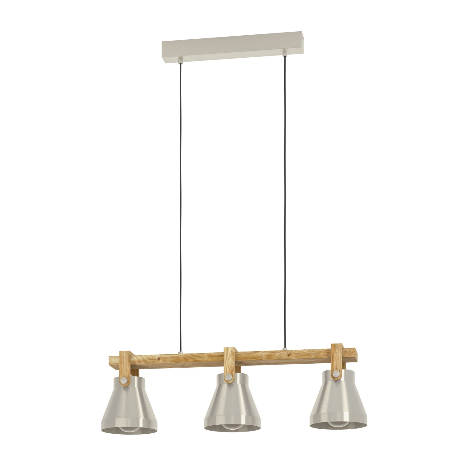 EGLO Cawton Hanglamp - E27 - 76 cm - Grijs|Bruin - Hout