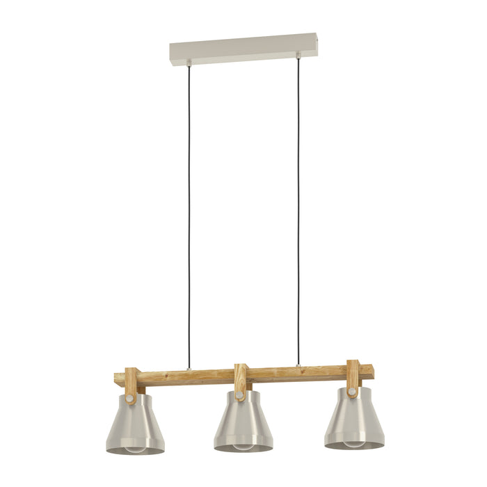 EGLO Cawton Hanglamp - E27 - 76 cm - Grijs|Bruin - Hout