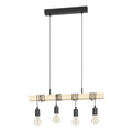 EGLO Townshend Hanglamp - E27 - 70 cm - Zwart|Bruin