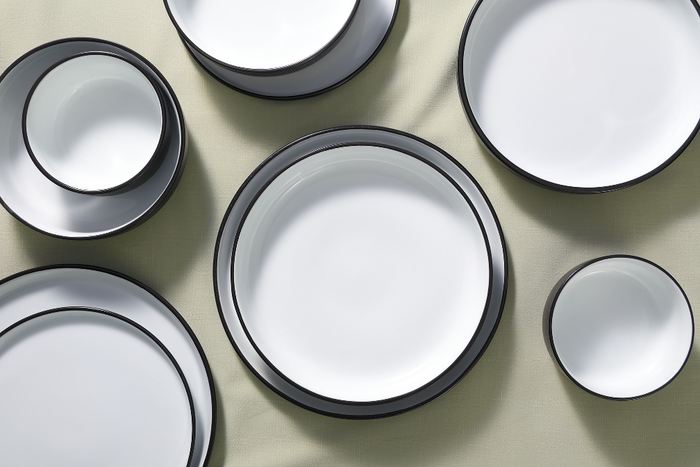 Maastricht Porselein - Cosmic - Bord - 2 stuks - ø 20 cm - Zwart|Wit