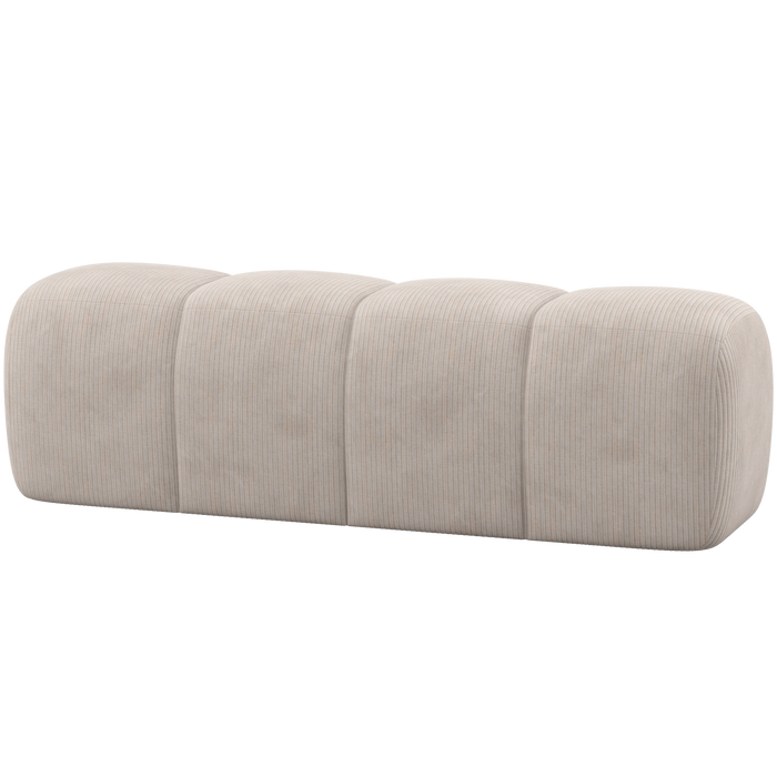 WOOOD Mojo Eetbankje 164 cm - Ribstof - Ecru - 49x164x45