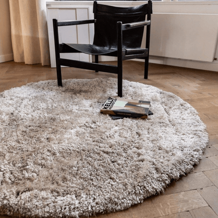 Interieur05 Rond Hoogpolig vloerkleed Fender wit|creme - 240 x 240 cm