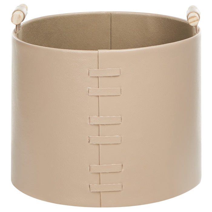 Beliani - ARAM - Opbergmanden set van 3 - Beige - Kunstleer