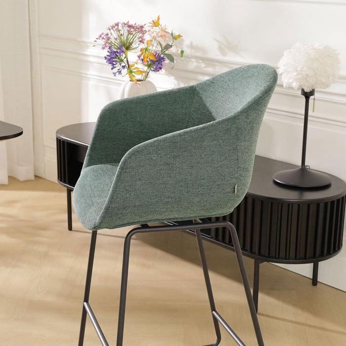 Nolon Nino-Otis Barkruk Donkergroen - met Armleuning - Zwart - 65 cm