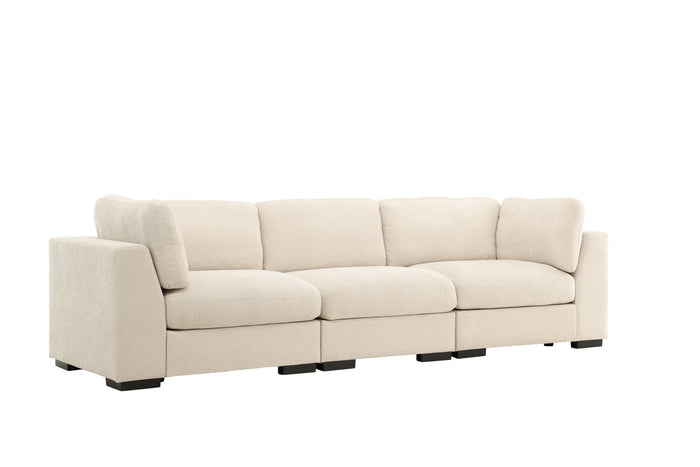 Fjôrd - 3-Zitsbank Beige Stof - 311x102x86cm - Salerno