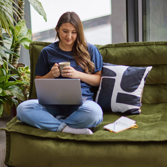 icon Kota 2-zitsbank - Zitzak - Velours - Olijfgroen