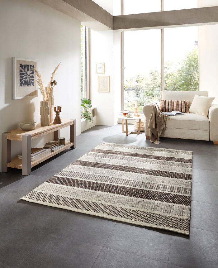 Theko Tapijt in Scandinavische stijl Trondheim 160x230 cm - Zwart|wit