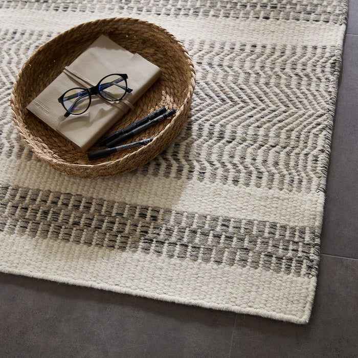 Theko Tapijt in Scandinavische stijl Trondheim 110x170 cm - Zwart|wit