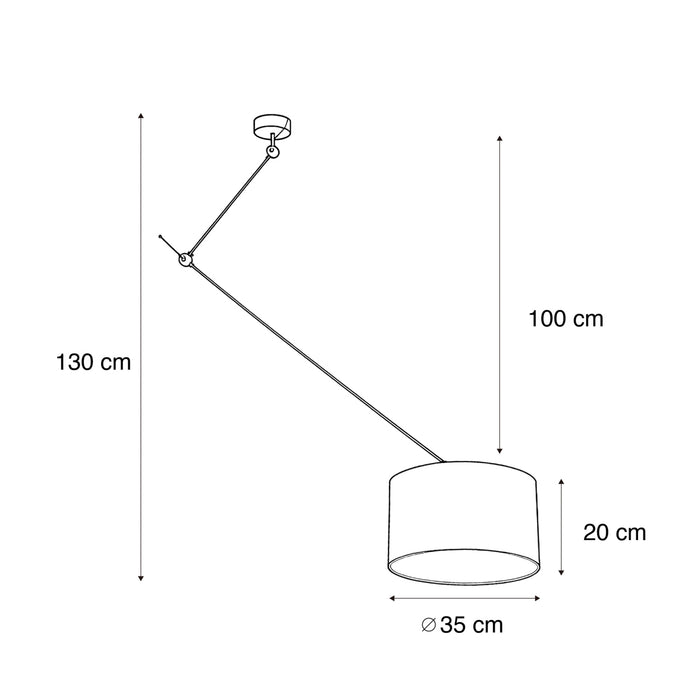 QAZQA Hanglamp zwart met velours kap bruin 35cm - Blitz