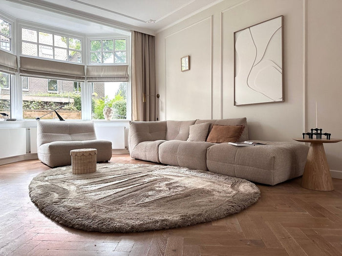 Organisch hoogpolig vloerkleed Odelia stone - Interieur05