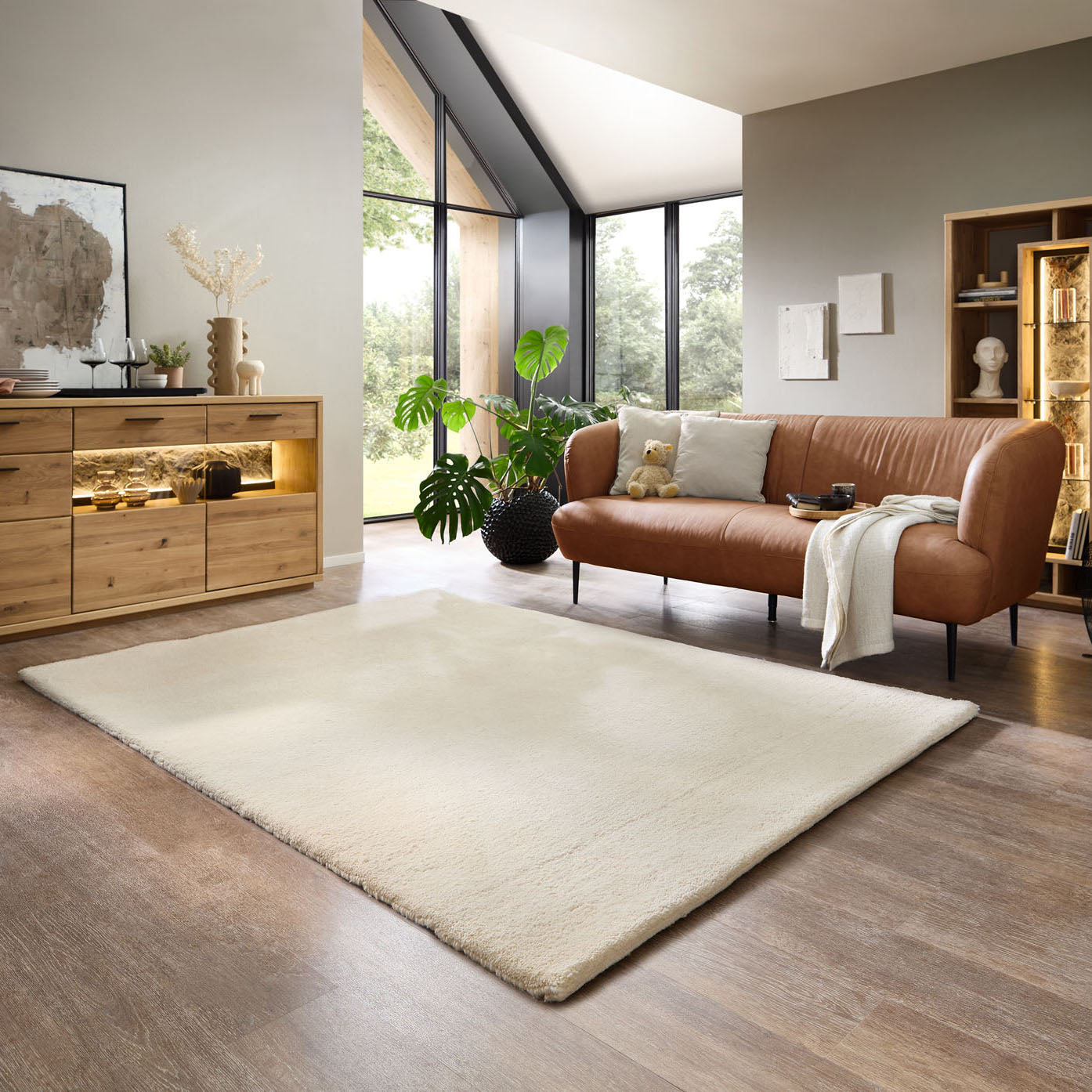 Theko Handgeknoopt Berber tapijt Taza Royal 170x240 cm - Blanc