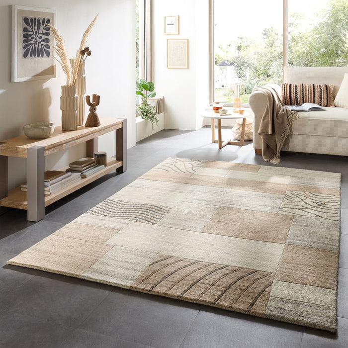 Theko Handgeknoopt wollen tapijt Nakarta 250x300 cm - Beige