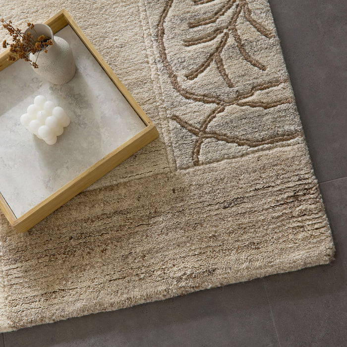 Theko Handgeknoopt wollen tapijt Nakarta 60x90 cm - Beige