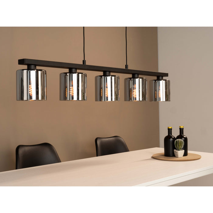 EGLO Cadley Hanglamp - E27 - 121 cm - Rookglas - Smoke - Zwart