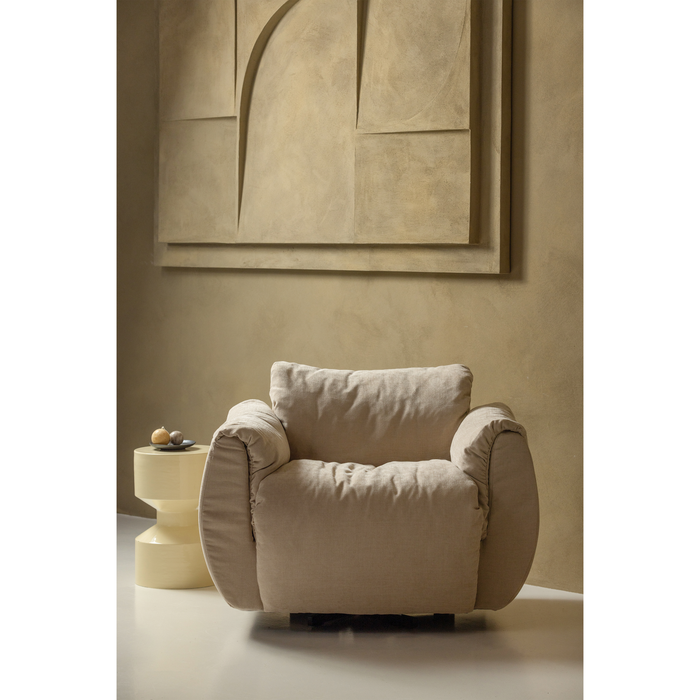 WOOOD Hidde Bijzettafel  - Metaal - Geel - 47x30x30