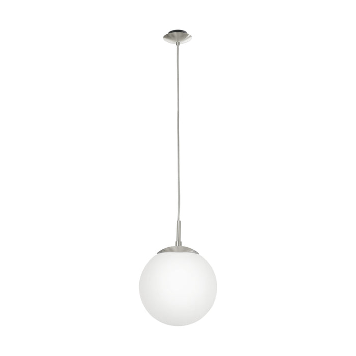 EGLO Rondo - Hanglamp - 1 Lichts - Ø200mm. -Nikkel-Mat - Wit